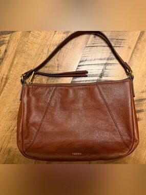 Fossil Cognac Leather Shoulder Bag